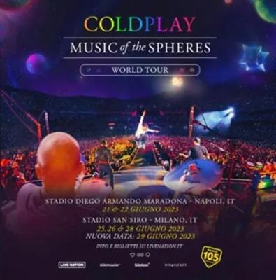 2 biglietti Coldplay 1 anello rosso posti vicini