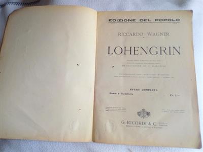 Lohengrin Riccardo Wagner spartito musicale 1914, ottimo stato - Foto 2
